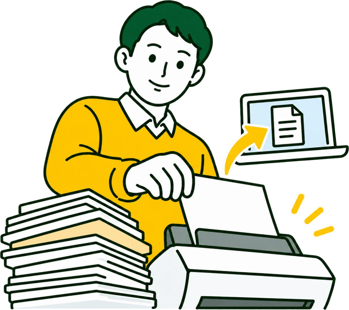 スキャンワークスのサービスイラスト